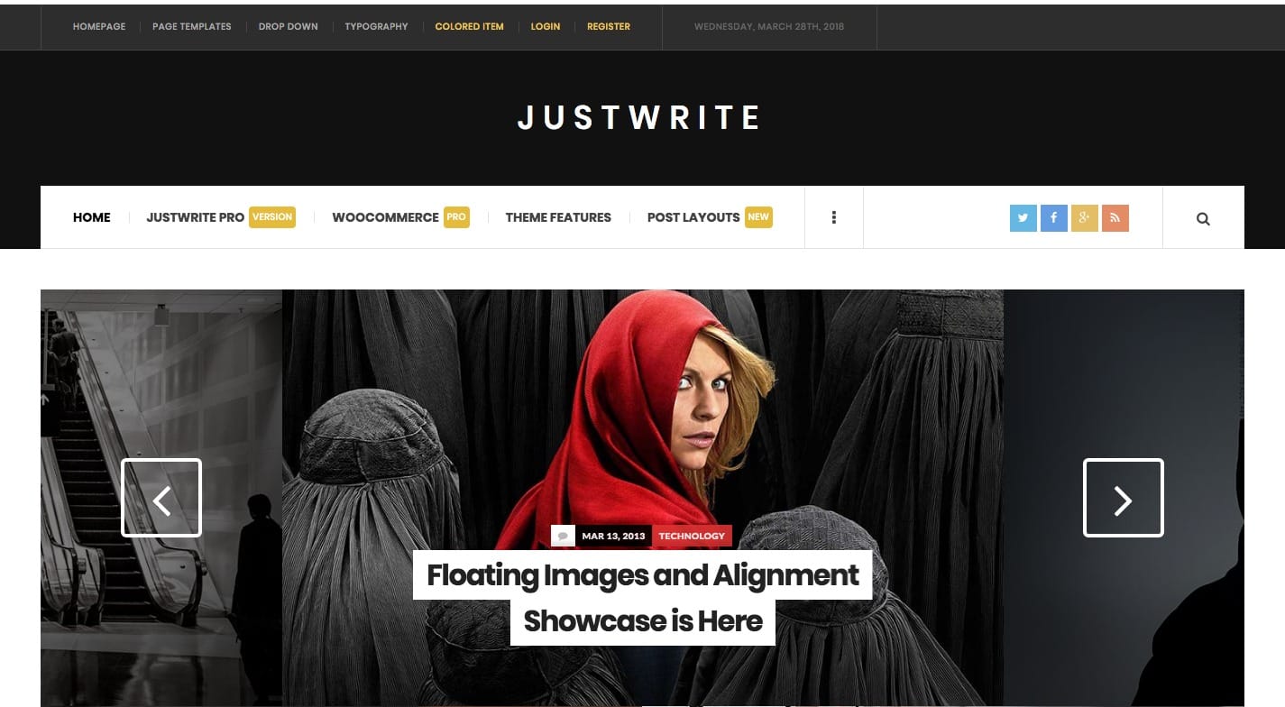 Justwrite WordPress Theme