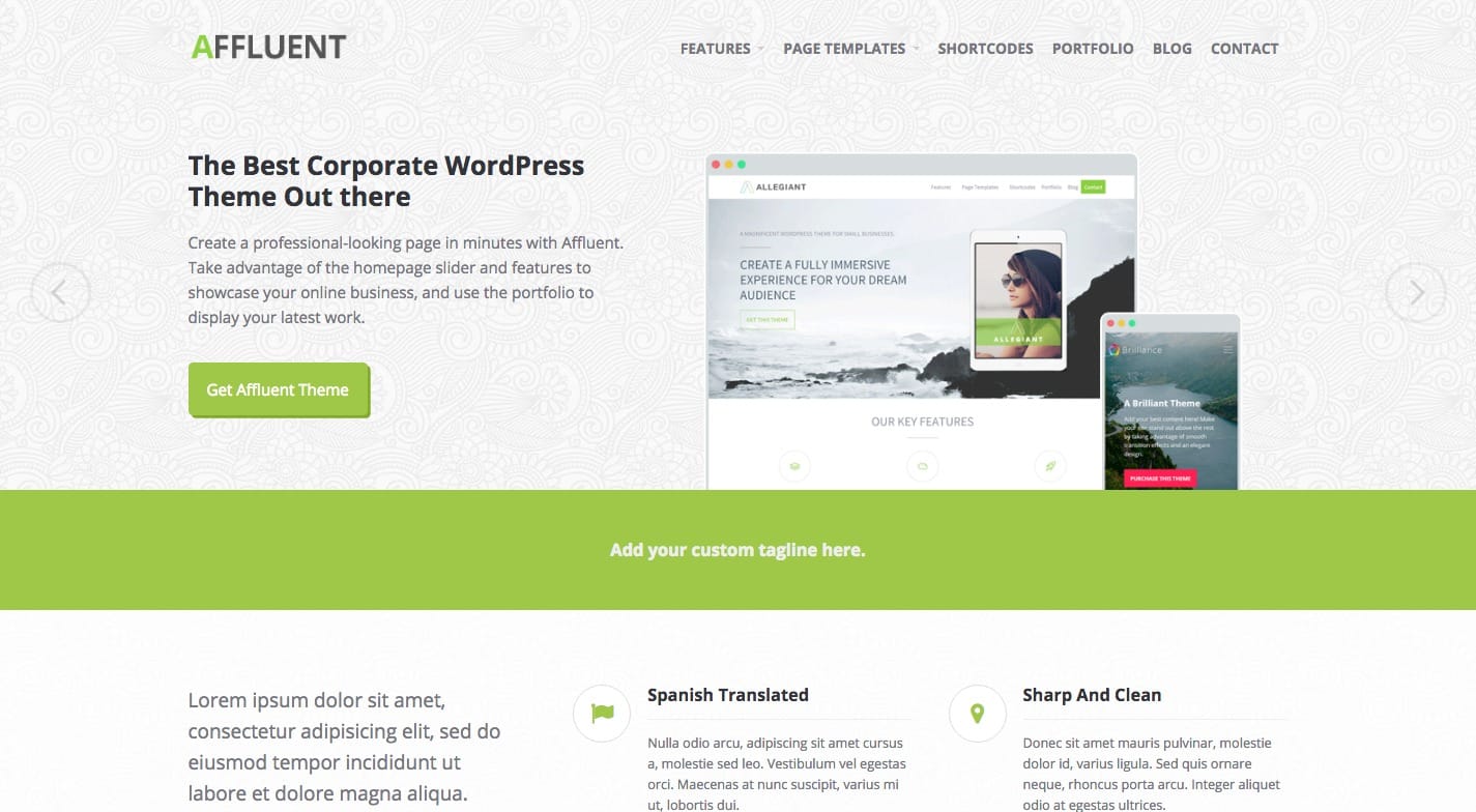 Affluent WordPress Theme