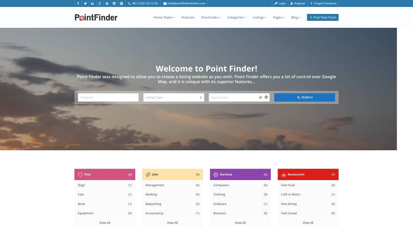 Point Finder WordPress Theme